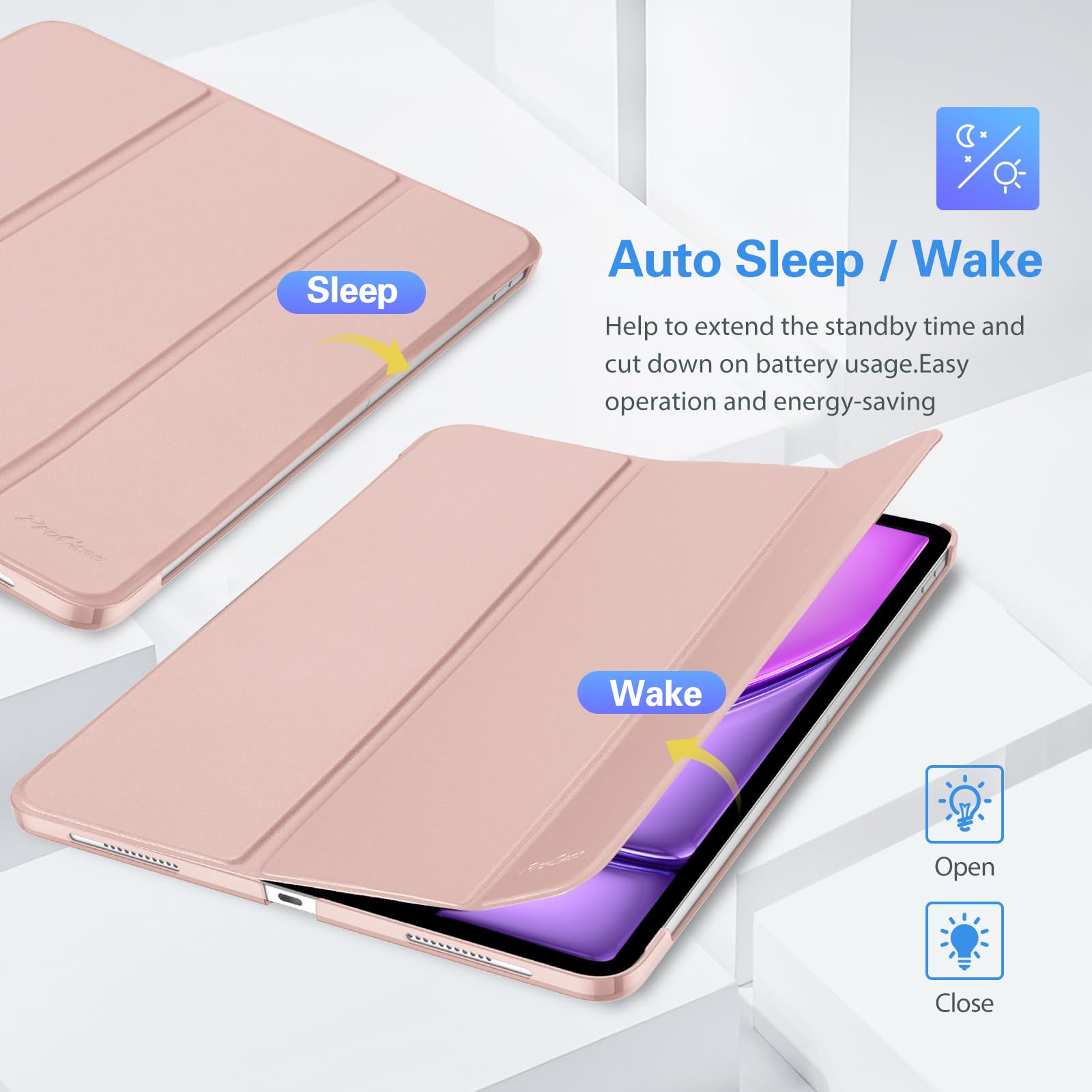 Foto 8 pulgar | Smart Case Procase Para Ipad Pro 12.9 2022/2021/2020/2018 - Rosa - Venta Internacional.