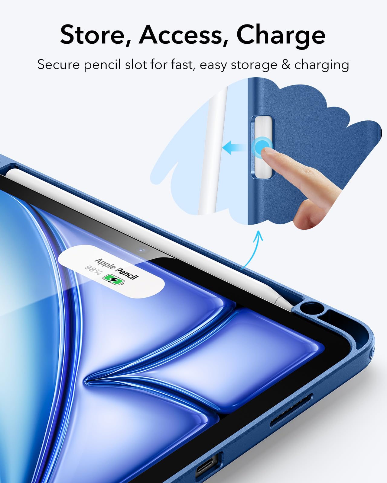 Foto 7 | Funda Esr Para Ipad Air De 11 Pulgadas (2025/2024) Con Soporte Para Lápices  Color Azul - Venta Internacional.