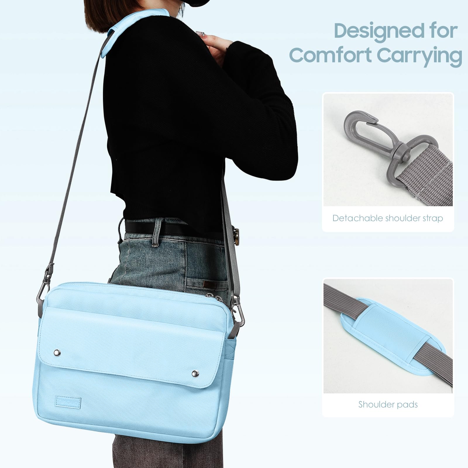 Foto 6 pulgar | Funda Para Tablet Timovo Para Ipad 11 Pulgadas A16 2025  Color Azul Claro - Venta Internacional.