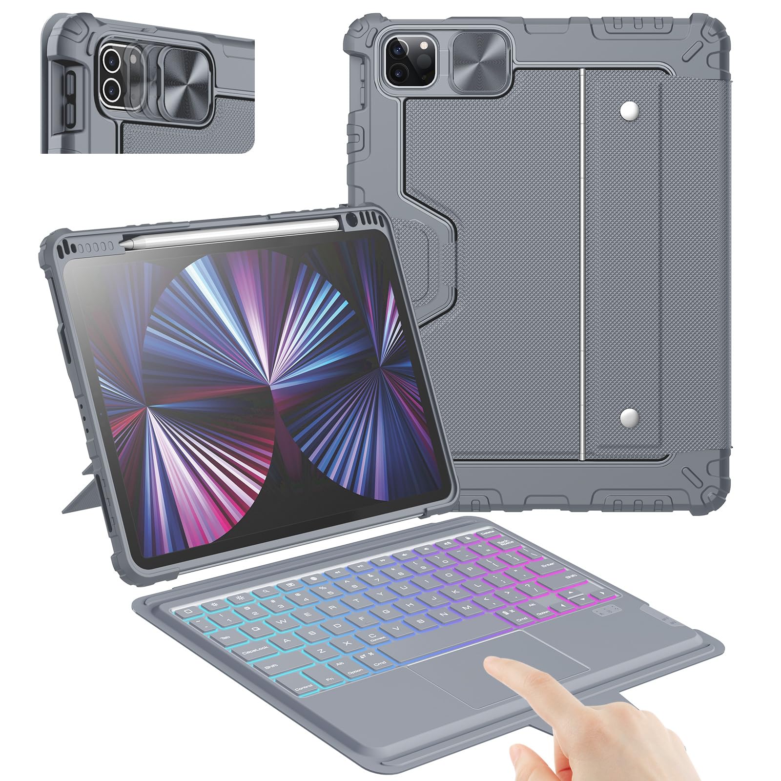 Funda Con Teclado Y Panel Táctil Para Ipad Pro 11 Y Ipad Air - Venta Internacional.