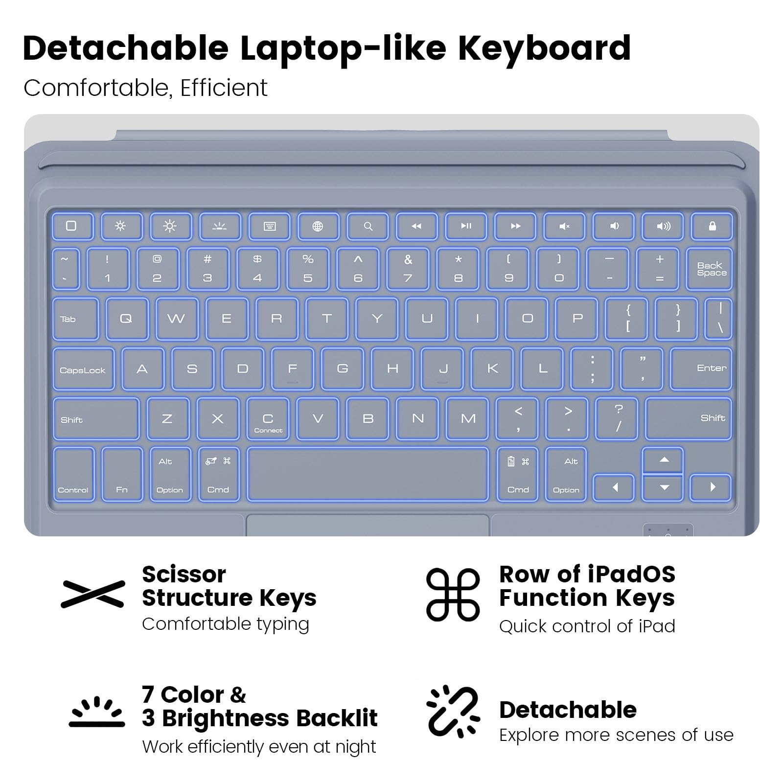 Foto 5 pulgar | Funda Con Teclado Y Panel Táctil Para Ipad Pro 11 Y Ipad Air - Venta Internacional.
