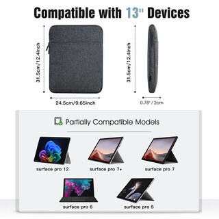 Foto 2 | Funda Para Portátil Timovo Para Surface Pro De 12 3'' 2025 Con Bolsa De Bolsillo - Venta Internacional.