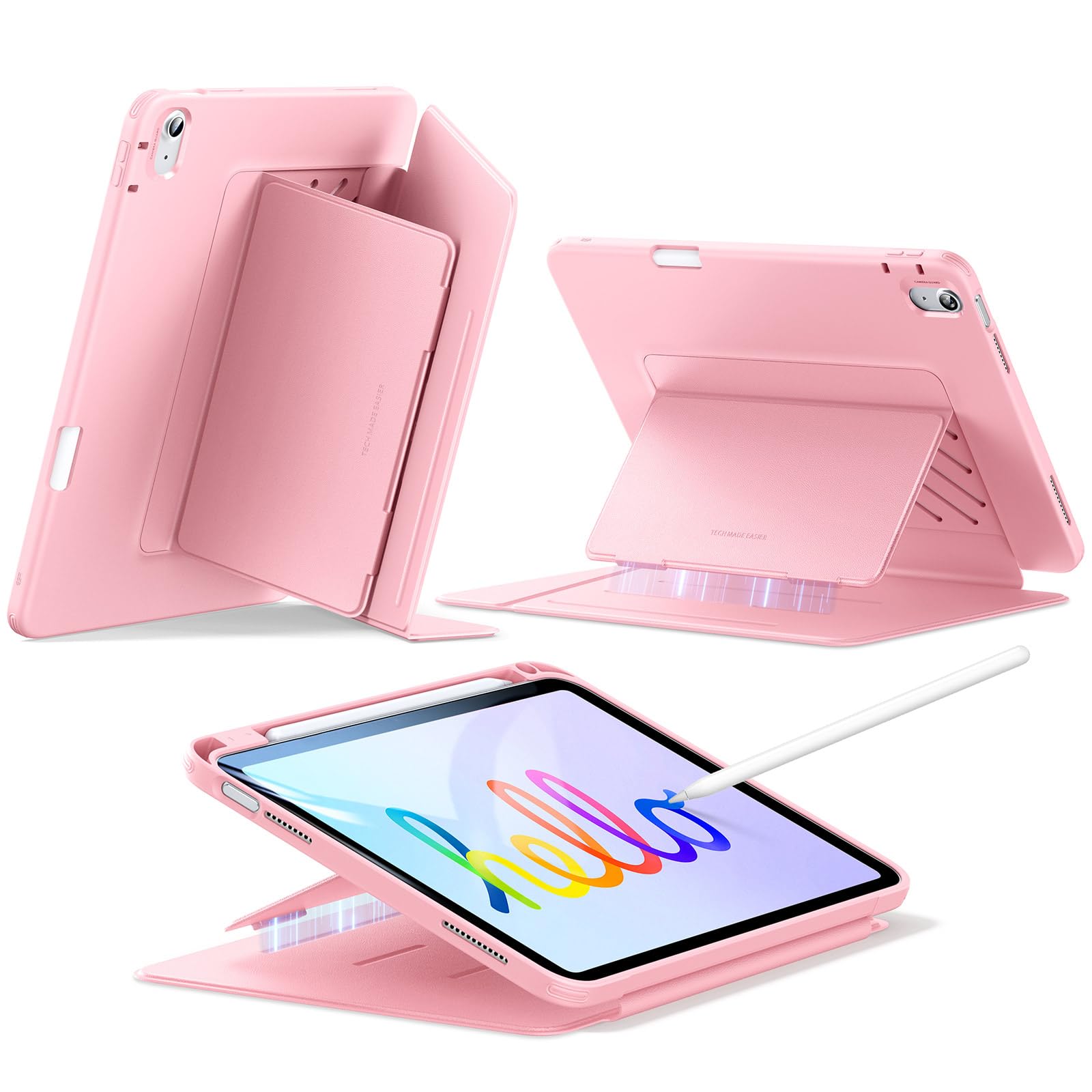 Funda Esr Para Ipad A16 De 11.ª Y 10.ª Generación Con Soporte Para Lápices  Color Rosa - Venta Internacional.