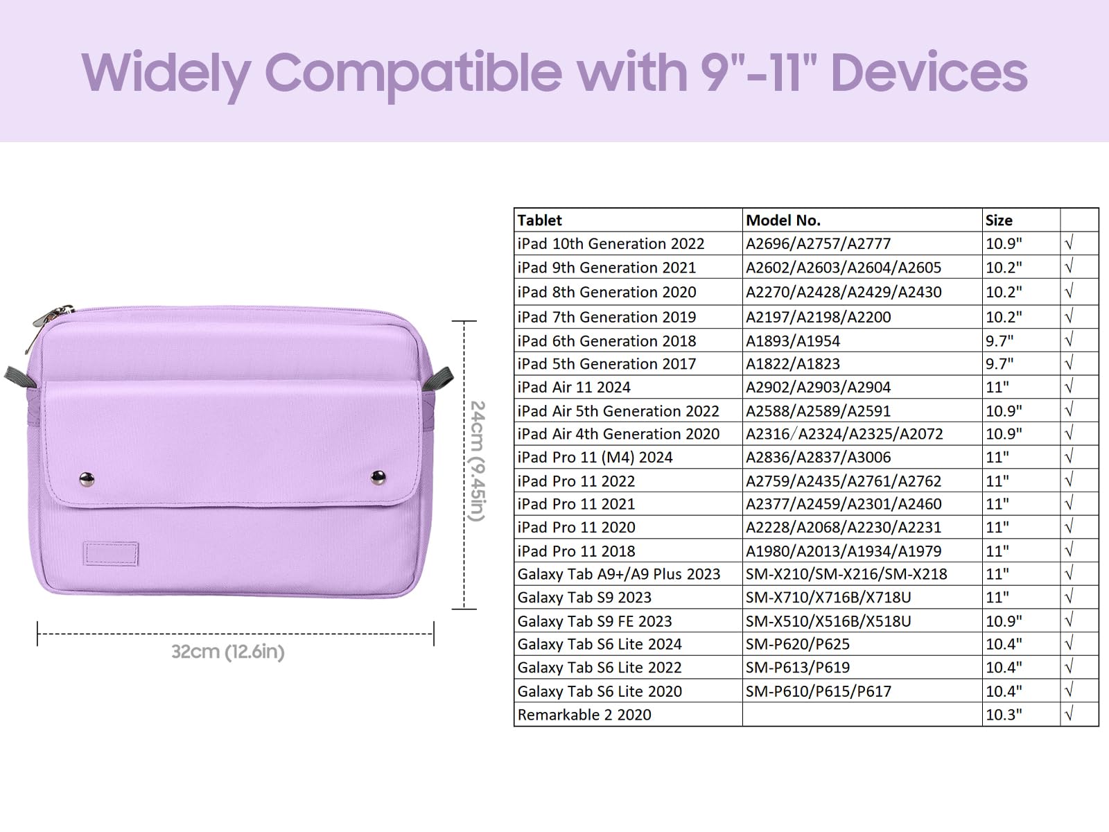 Foto 2 | Funda Para Tableta Timovo De 9 A 11 Pulgadas Con Correa Para El Hombro  Color Morado - Venta Internacional.