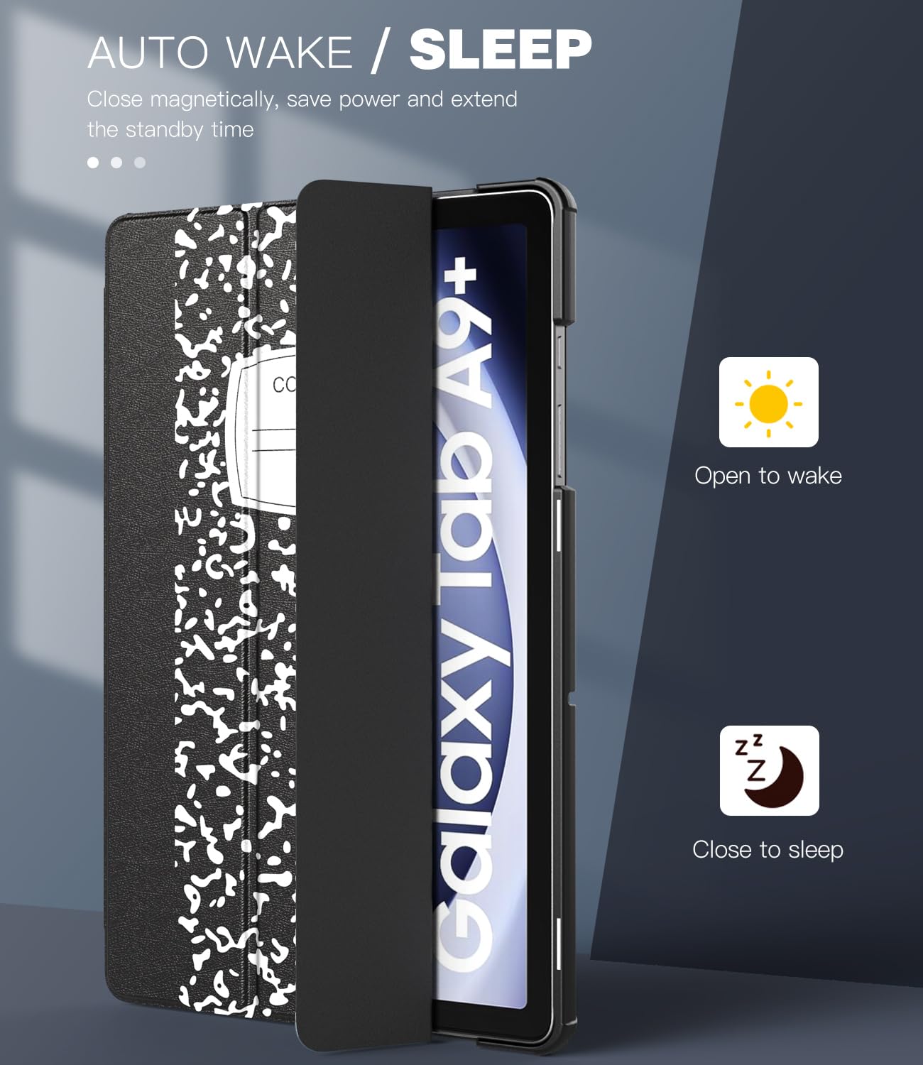 Foto 6 pulgar | Funda Timovo Para Samsung Galaxy Tab A9+ 11'' 2023 Con Soporte Negro - Venta Internacional.