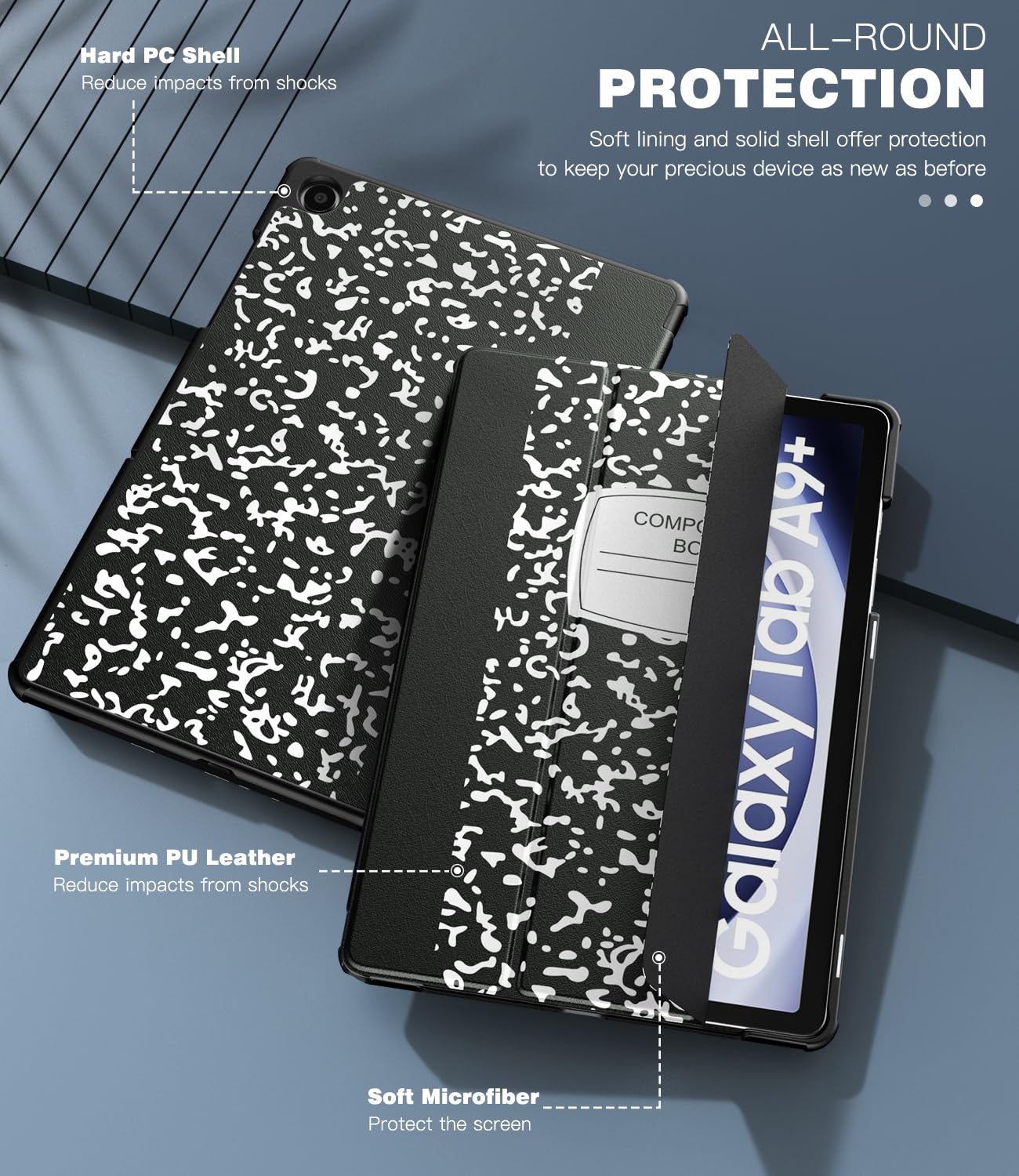 Foto 7 pulgar | Funda Timovo Para Samsung Galaxy Tab A9+ 11'' 2023 Con Soporte Negro - Venta Internacional.