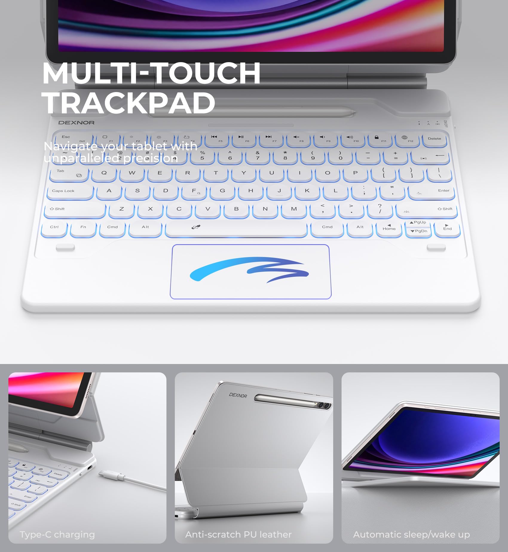 Foto 6 pulgar | Funda De Teclado Dexnor Para Samsung Galaxy Tab S10+ De 12 4 Pulgadas - Venta Internacional.