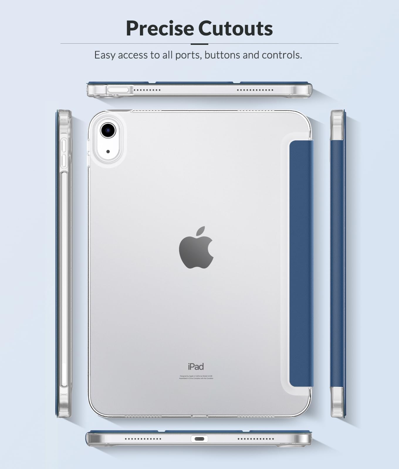 Foto 6 | Funda Moko Para Ipad 11.ª Y 10.ª Generación  11/10 9 Pulgadas  Color Azul Grisáceo - Venta Internacional.