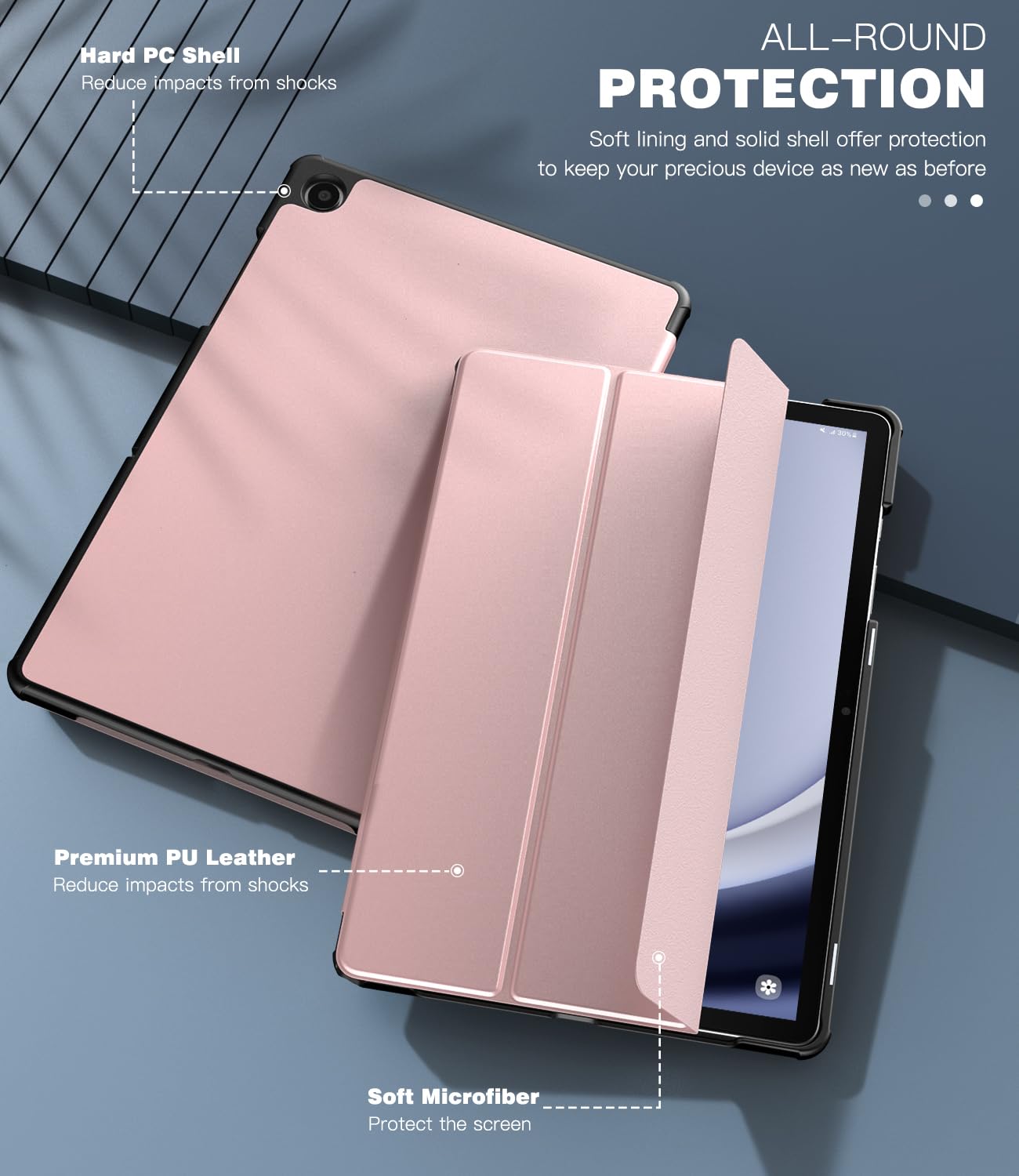 Foto 7 pulgar | Funda Timovo Para Samsung Galaxy Tab A9+ 11'' 2023 Con Soporte Rosa - Venta Internacional.