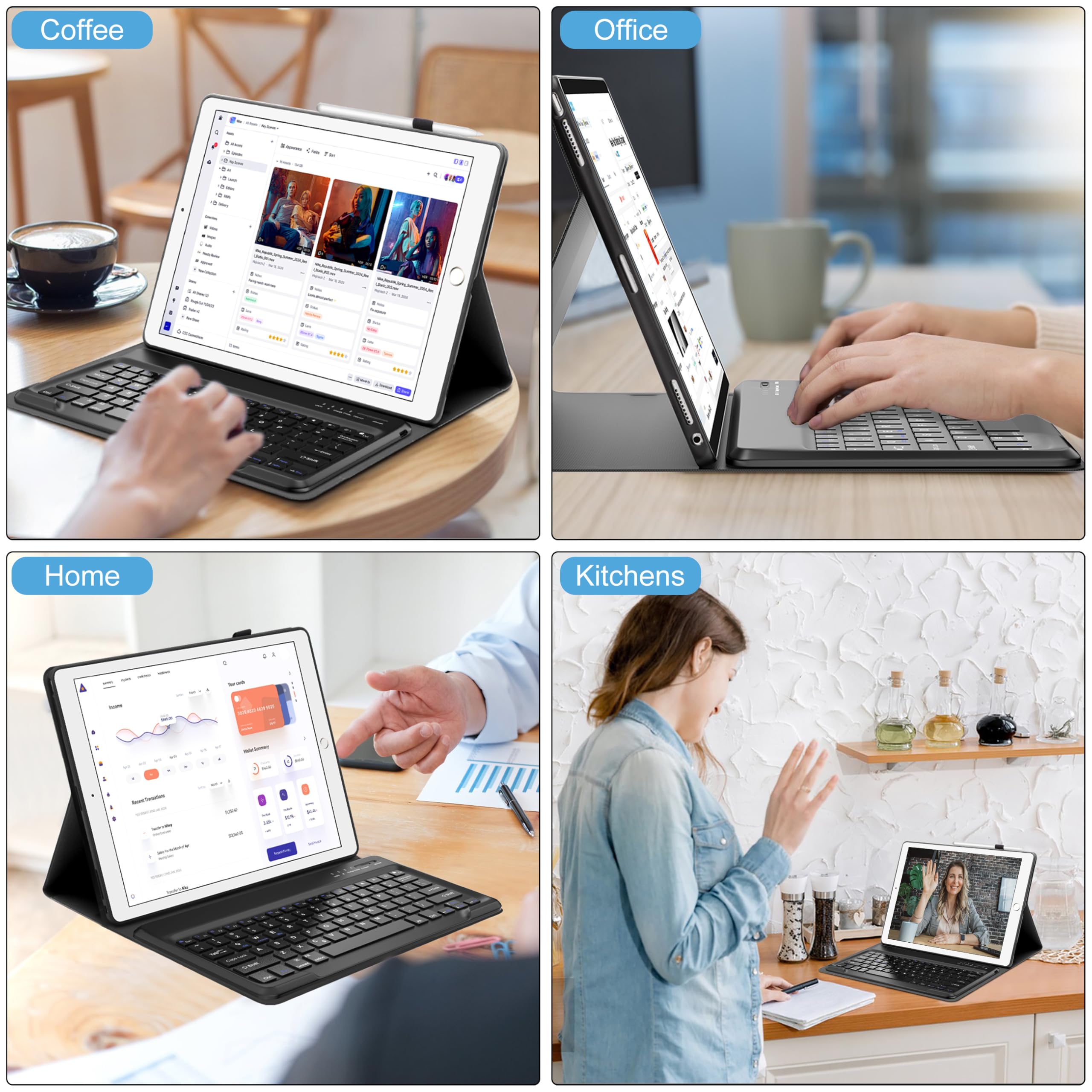 Foto 4 pulgar | Funda Con Teclado Boriyuan Para Ipad Pro De 12 9 Pulgadas De Primera Y Segunda Generación Con Lápiz - Venta Internac