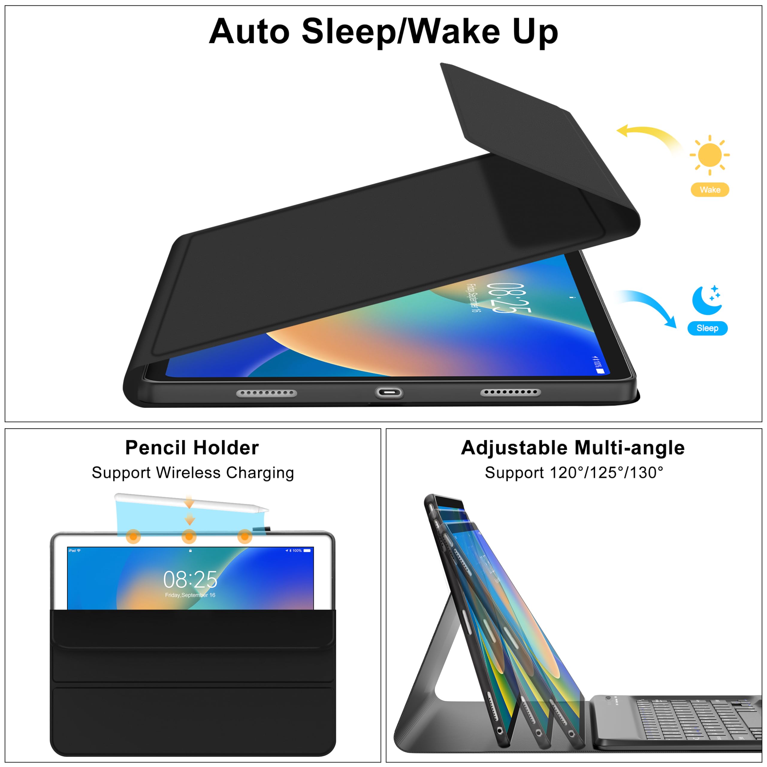 Foto 5 pulgar | Funda Con Teclado Boriyuan Para Ipad Pro De 12 9 Pulgadas De Primera Y Segunda Generación Con Lápiz - Venta Internac