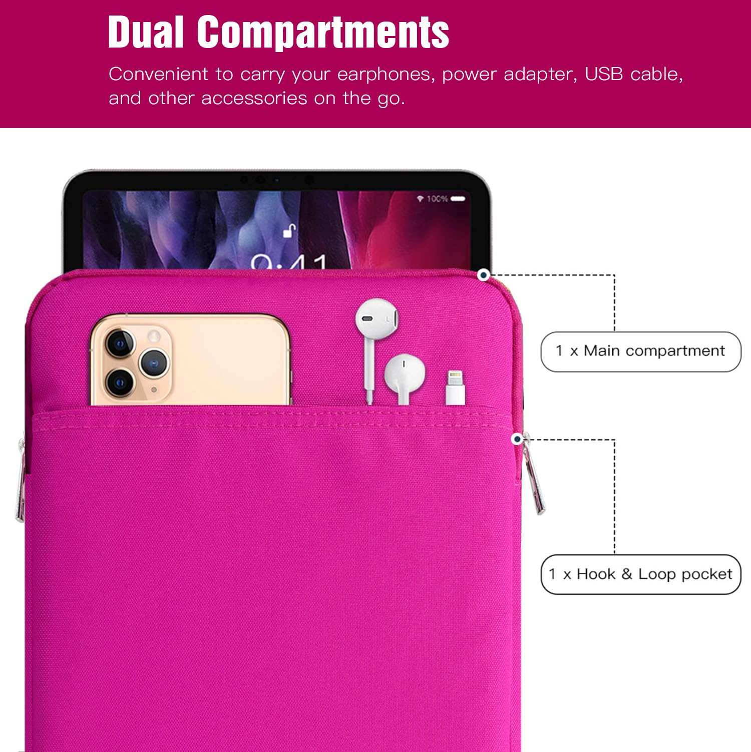 Foto 3 | Funda Para Tablet Timovo 9-11 Para Ipad 11 Pulgadas A16 2025 Plum - Venta Internacional.