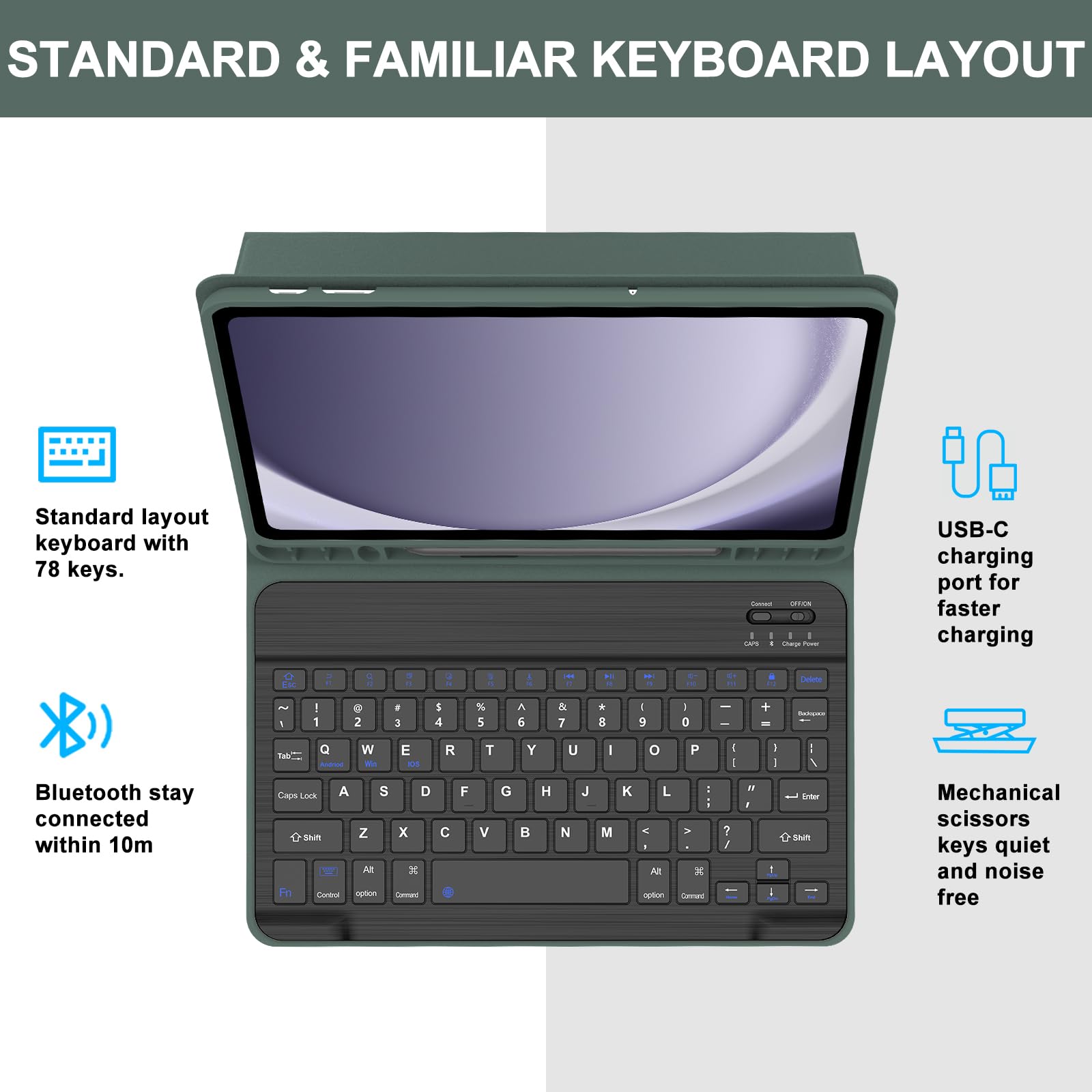 Foto 7 pulgar | Funda Con Teclado Sengbirch Para Tablet Samsung Galaxy Tab A9+ De 11'' - Venta Internacional.