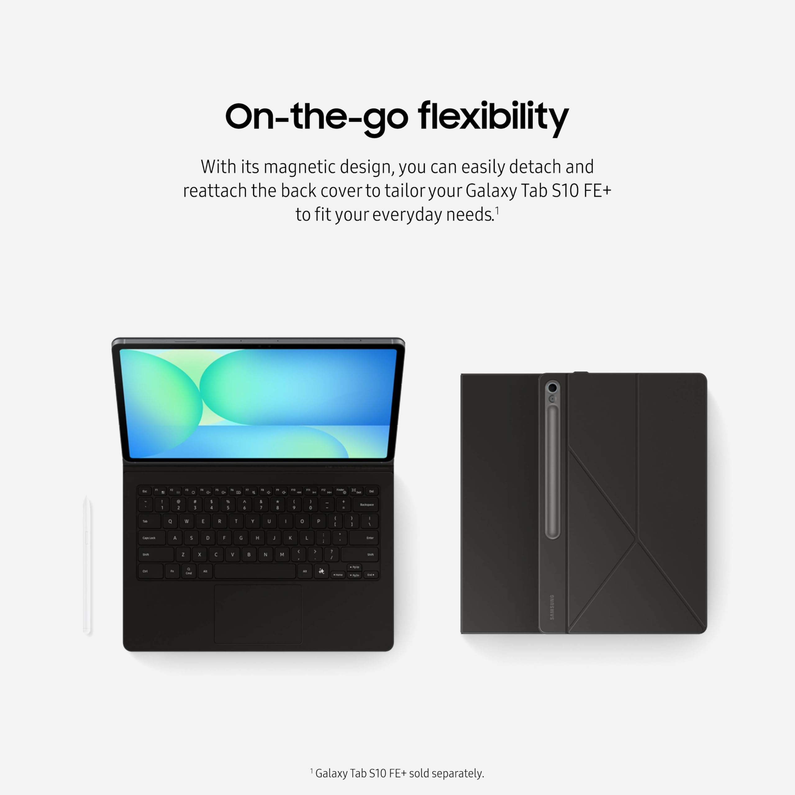Foto 4 | Funda Tipo Libro Con Teclado Para Samsung Galaxy Tab S10 Fe+  Color Negro - Venta Internacional.