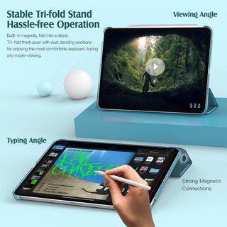 Foto 6 | Funda Para Ipad Air De 11 Pulgadas Color Turquesa Encendido Y Apagado Automáticos - Venta Internacional.