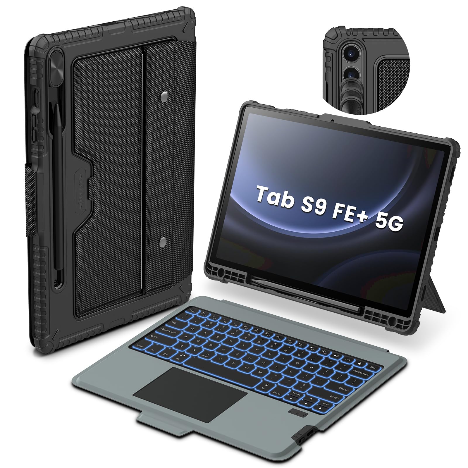 Funda De Teclado Nillkin Para Samsung Galaxy Tab S9 Fe+ 5g De 12 4 Pulgadas - Venta Internacional.