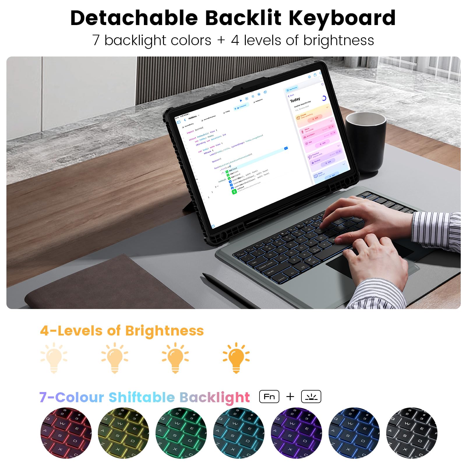 Foto 4 pulgar | Funda De Teclado Nillkin Para Samsung Galaxy Tab S9 Fe+ 5g De 12 4 Pulgadas - Venta Internacional.