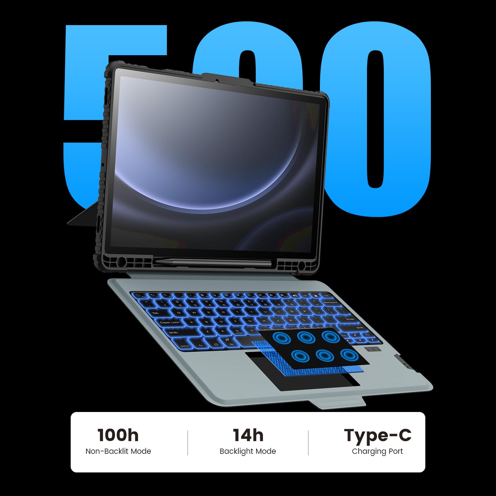Foto 6 pulgar | Funda De Teclado Nillkin Para Samsung Galaxy Tab S9 Fe+ 5g De 12 4 Pulgadas - Venta Internacional.