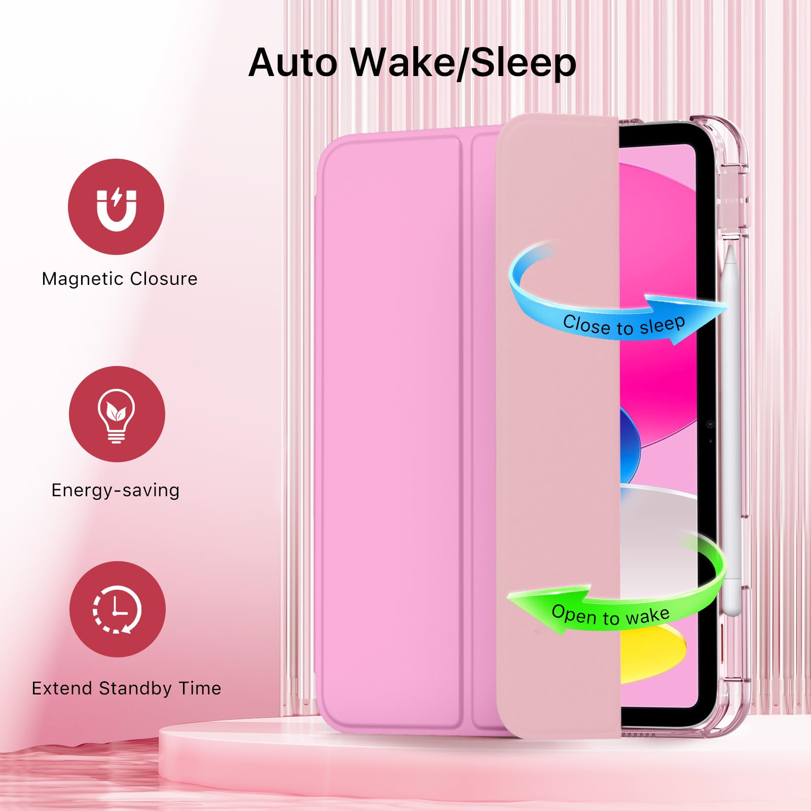 Foto 8 pulgar | Funda Moko Para Ipad 11.ª Generación De 11 Pulgadas 2025 Con Soporte Para Lápices  Color Rosa - Venta Internacional.