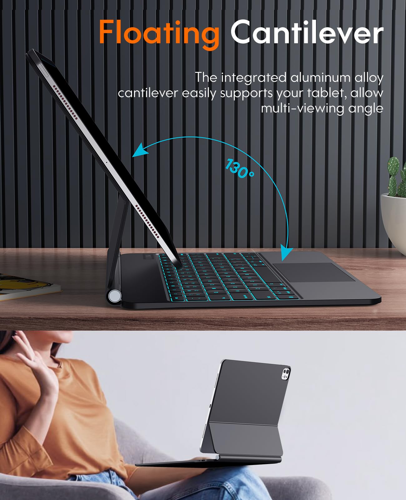 Foto 5 pulgar | Funda Con Teclado Chesona Para Ipad Pro 13 2024 Con Panel Táctil  Color Negro - Venta Internacional.