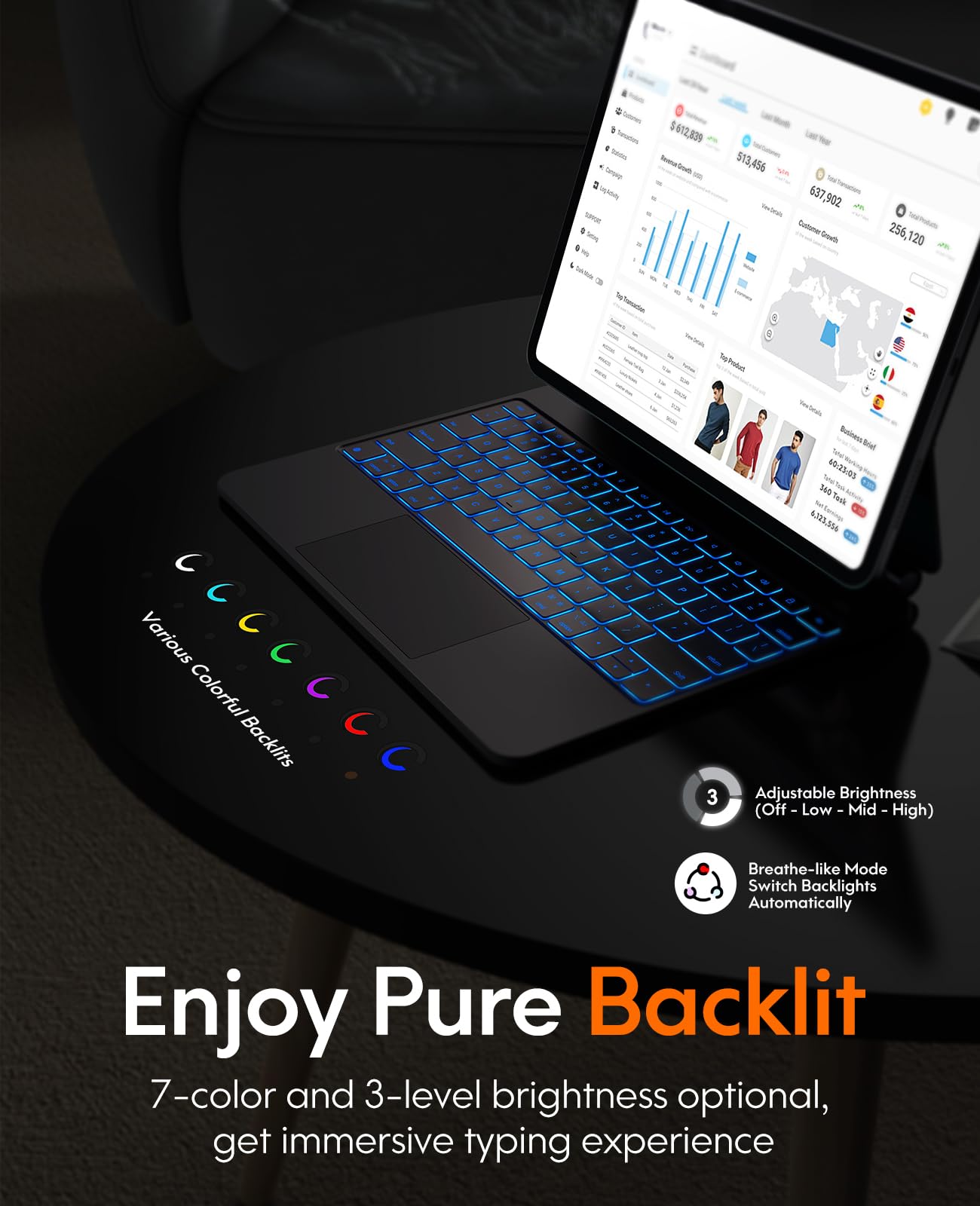 Foto 6 pulgar | Funda Con Teclado Chesona Para Ipad Pro 13 2024 Con Panel Táctil  Color Negro - Venta Internacional.