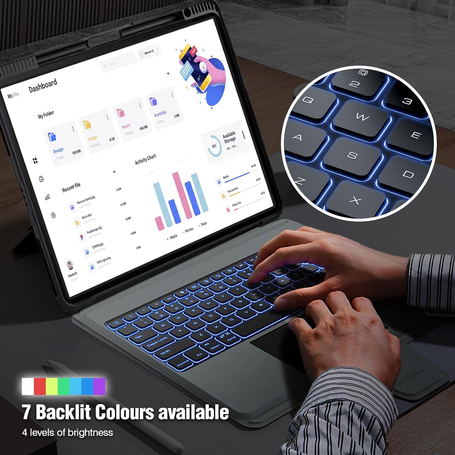 Foto 4 pulgar | Funda Con Teclado Nillkin Para Ipad Air De 13 Pulgadas Y Ipad Pro De 12 9 Pulgadas - Venta Internacional.