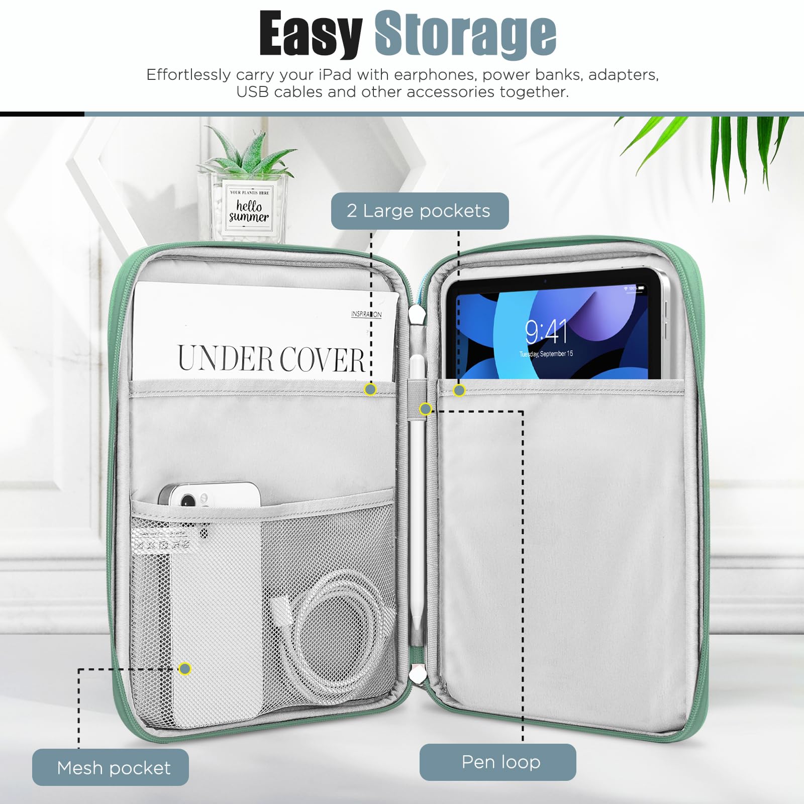Foto 4 pulgar | Funda Para Tablet Timovo 9-11 Para Ipad 11 Pulgadas A16 2025 Bodhi Green - Venta Internacional.