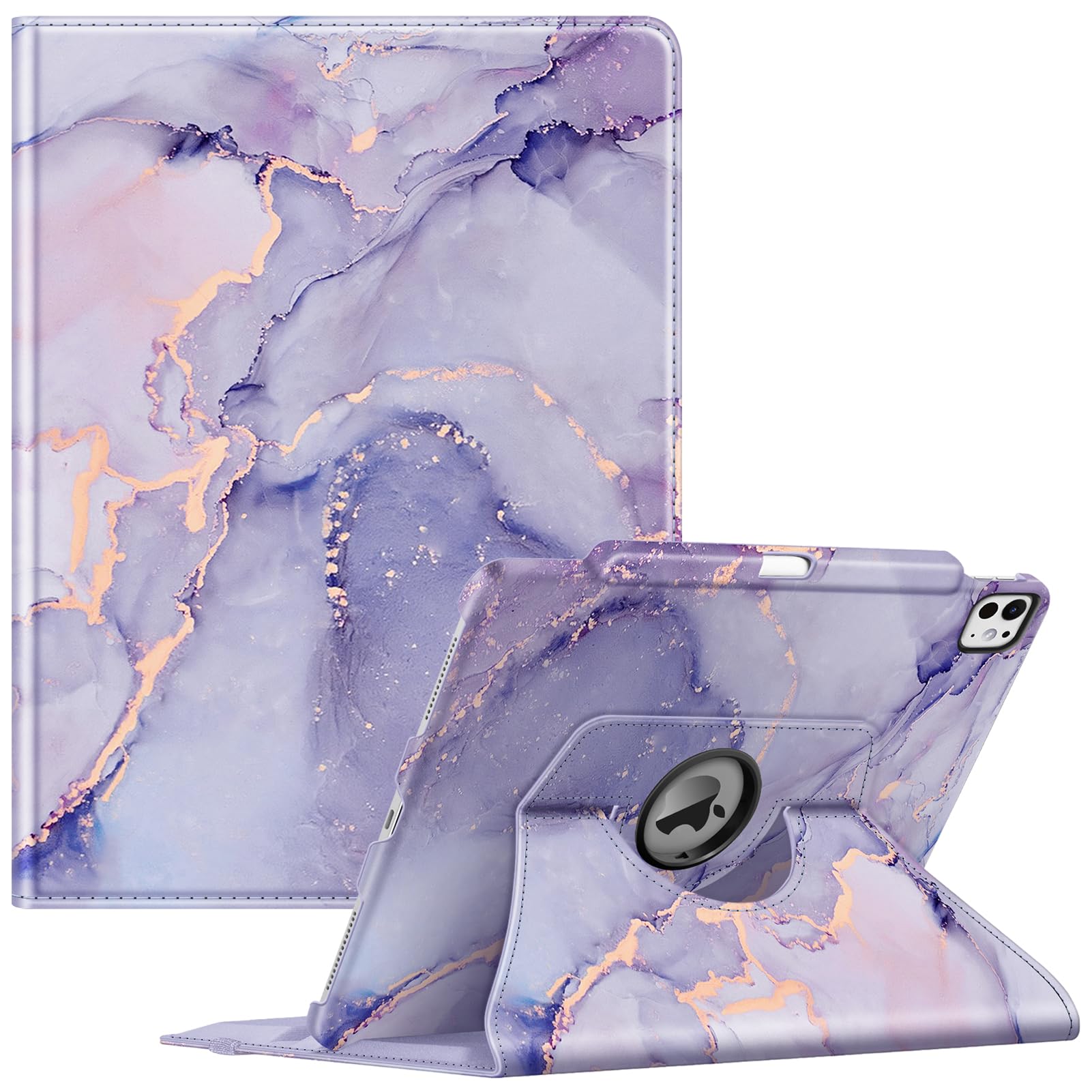 Foto 2 pulgar | Funda Giratoria Fintie Para Ipad Pro De 13 Pulgadas (m4) 2024  Color Lila Y Mármol - Venta Internacional.