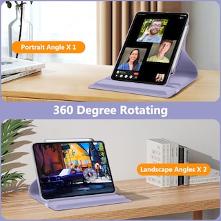 Foto 4 | Funda Giratoria Fintie Para Ipad Pro De 13 Pulgadas (m4) 2024 Color Lila Y Mármol - Venta Internacional.