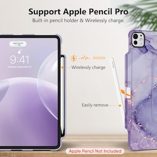 Foto 6 | Funda Giratoria Fintie Para Ipad Pro De 13 Pulgadas (m4) 2024 Color Lila Y Mármol - Venta Internacional.
