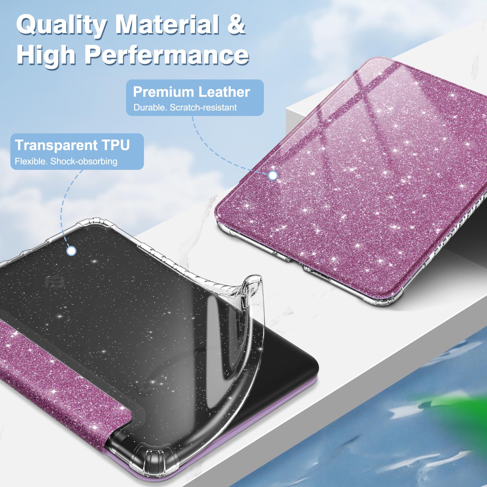 Foto 5 pulgar | Funda Fintie Para Kindle Paperwhite 12.ª Generación 2024 Con Purpurina - Venta Internacional.
