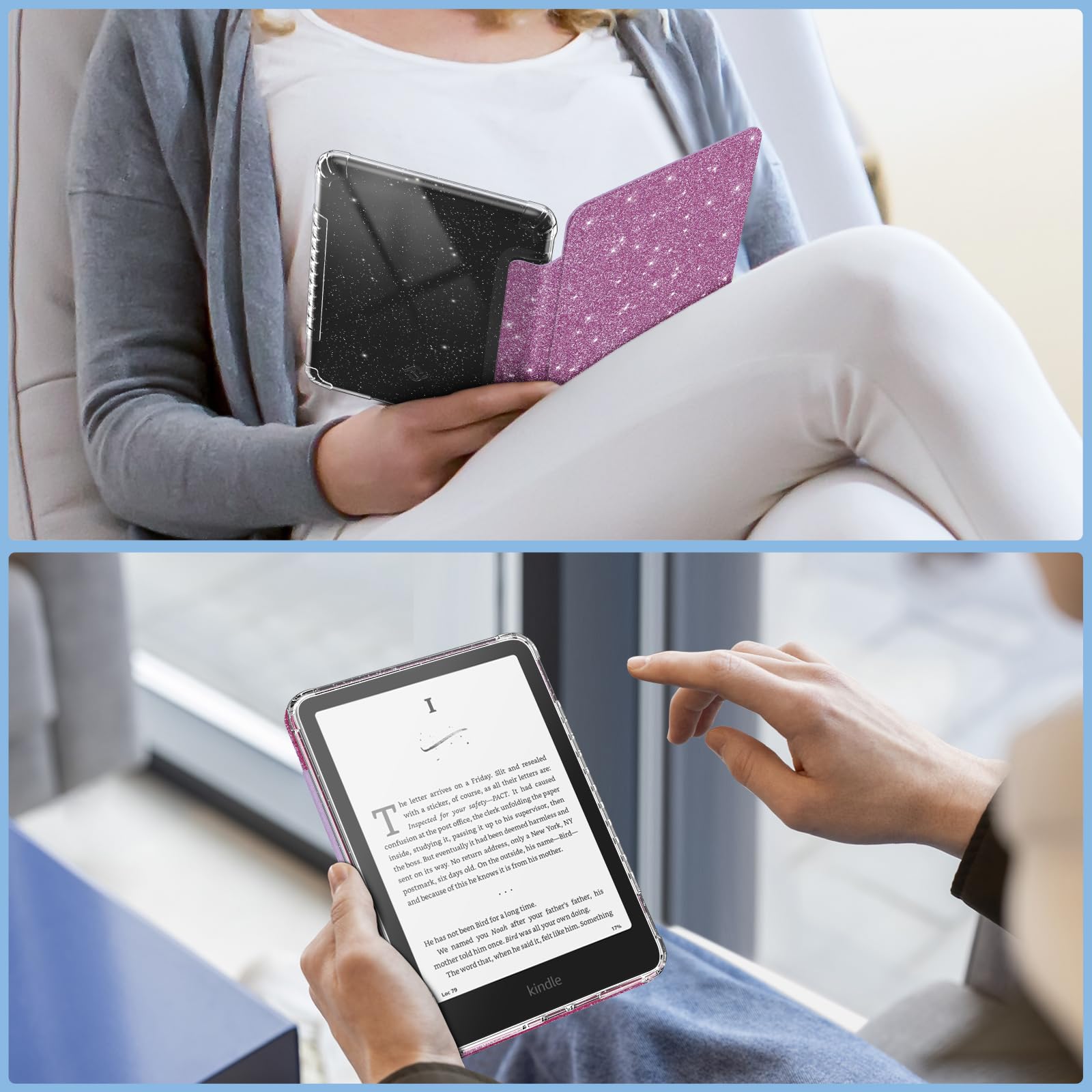 Foto 6 | Funda Fintie Para Kindle Paperwhite 12.ª Generación 2024 Con Purpurina - Venta Internacional.