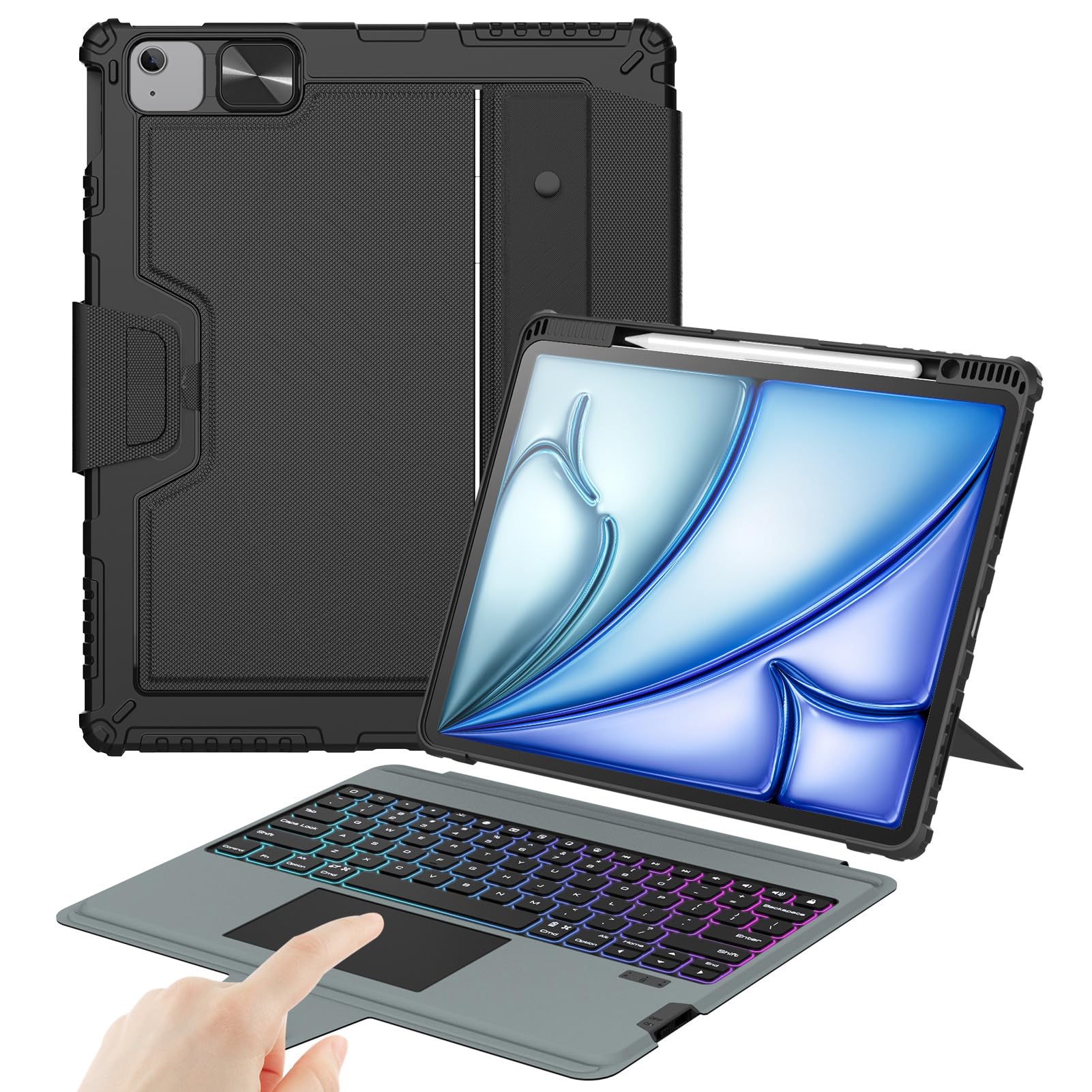 Funda Con Teclado Nillkin Para Ipad Air De 33 Cm Y Ipad Pro De 33 Cm  Color Negro - Venta Internacional.