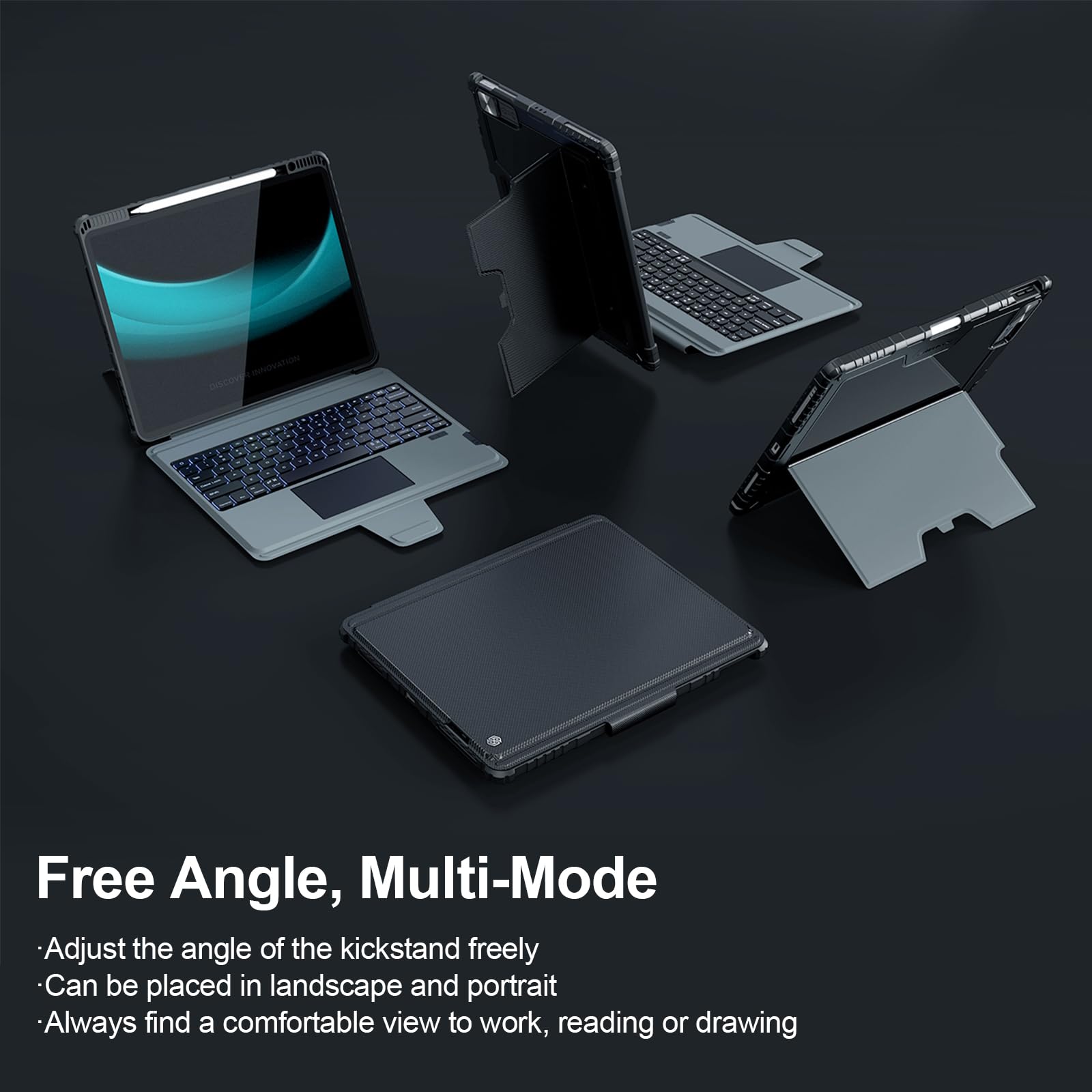 Foto 6 | Funda Con Teclado Nillkin Para Ipad Air De 33 Cm Y Ipad Pro De 33 Cm  Color Negro - Venta Internacional.