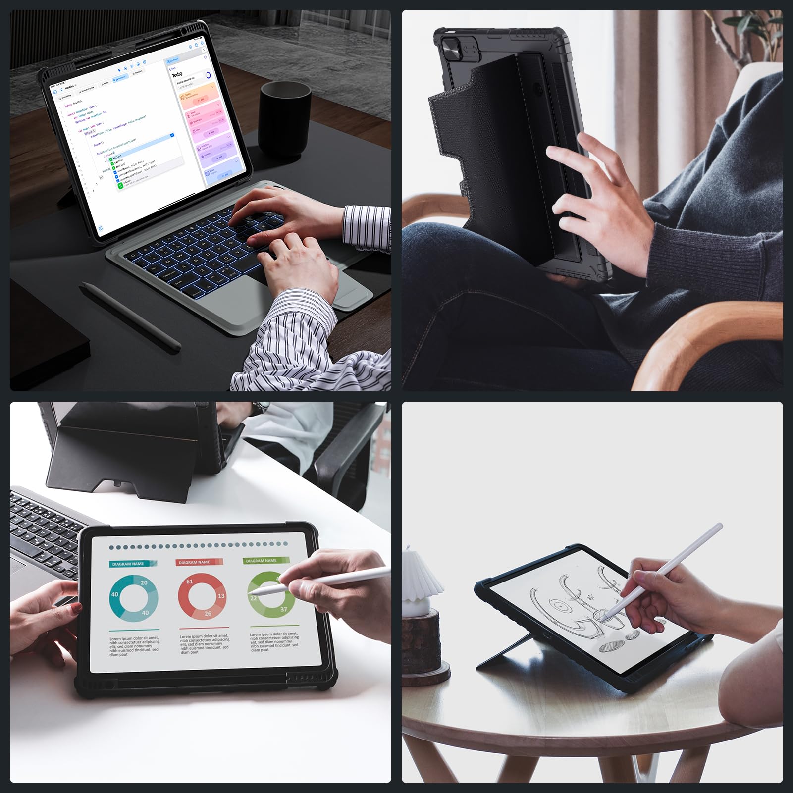 Foto 8 pulgar | Funda Con Teclado Nillkin Para Ipad Air De 33 Cm Y Ipad Pro De 33 Cm  Color Negro - Venta Internacional.