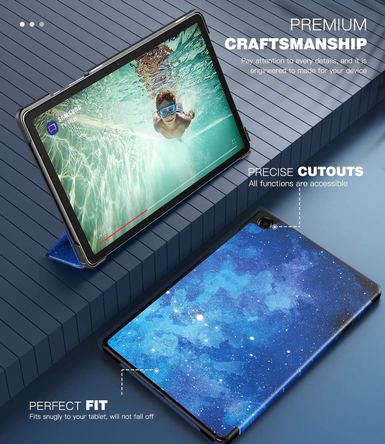 Foto 4 | Funda Timovo Para Samsung Galaxy Tab A9+ De 11 Pulgadas 2023  Color Azul - Venta Internacional.