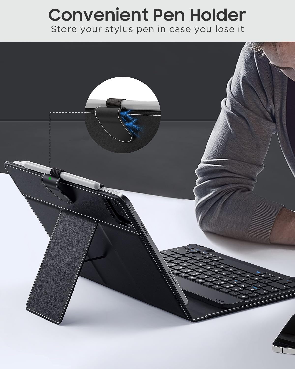 Foto 3 | Funda Para Tableta Con Teclado Qwerty Moko Para Tabletas De 9 A 11 Pulgadas - Venta Internacional.