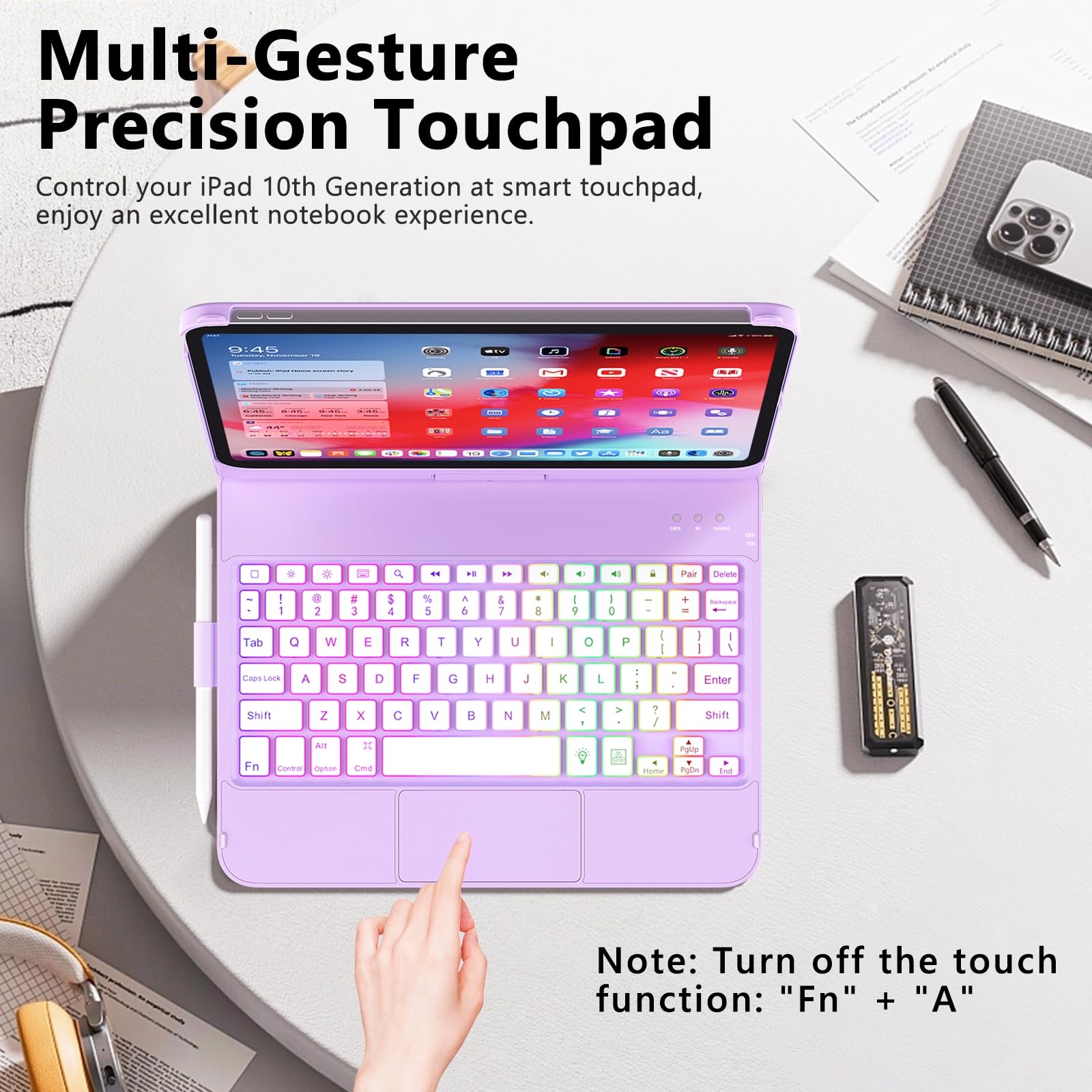 Foto 4 pulgar | Funda Con Teclado Fuwang Touch Para Ipad 11.ª Generación  11.ª Generación  10.9 Pulgadas - Venta Internacional.