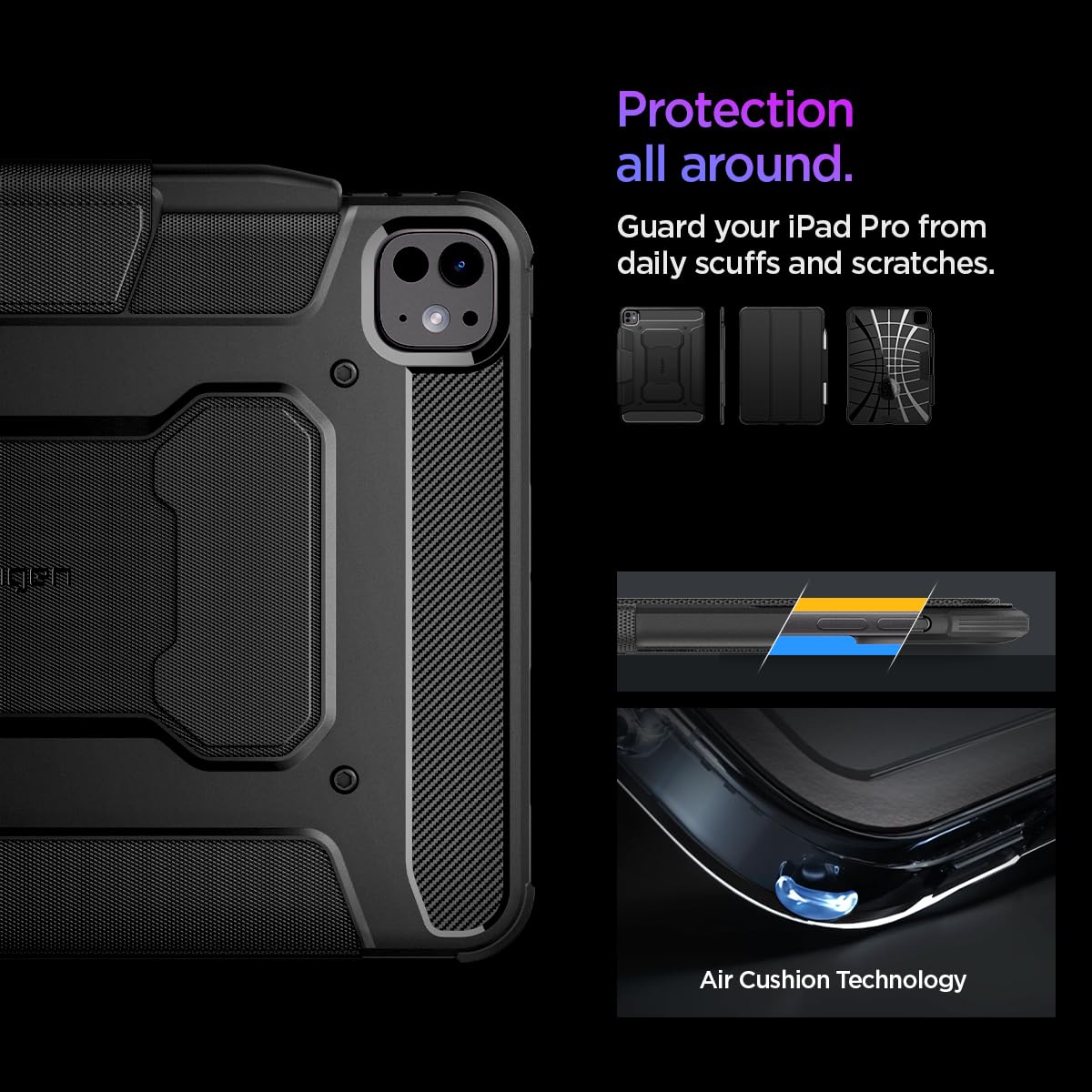 Foto 5 pulgar | Funda Spigen Rugged Armor Pro Para Ipad Pro M4 De 11 Pulgadas (2024) - Venta Internacional.