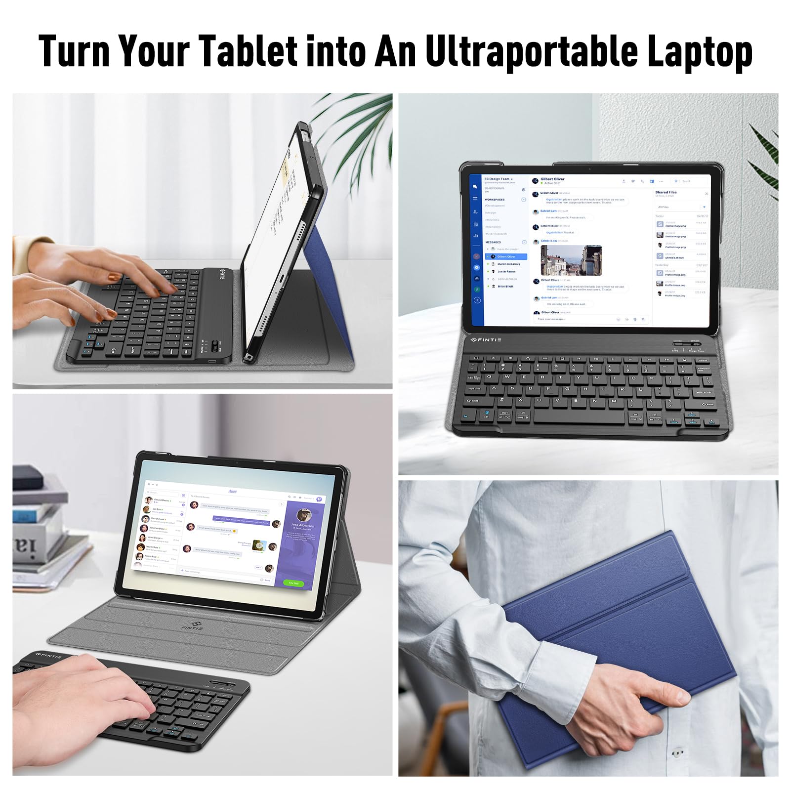 Foto 8 pulgar | Funda Con Teclado Fintie Para Samsung Galaxy Tab A9+ 11'' 2023  Color Azul Marino - Venta Internacional.