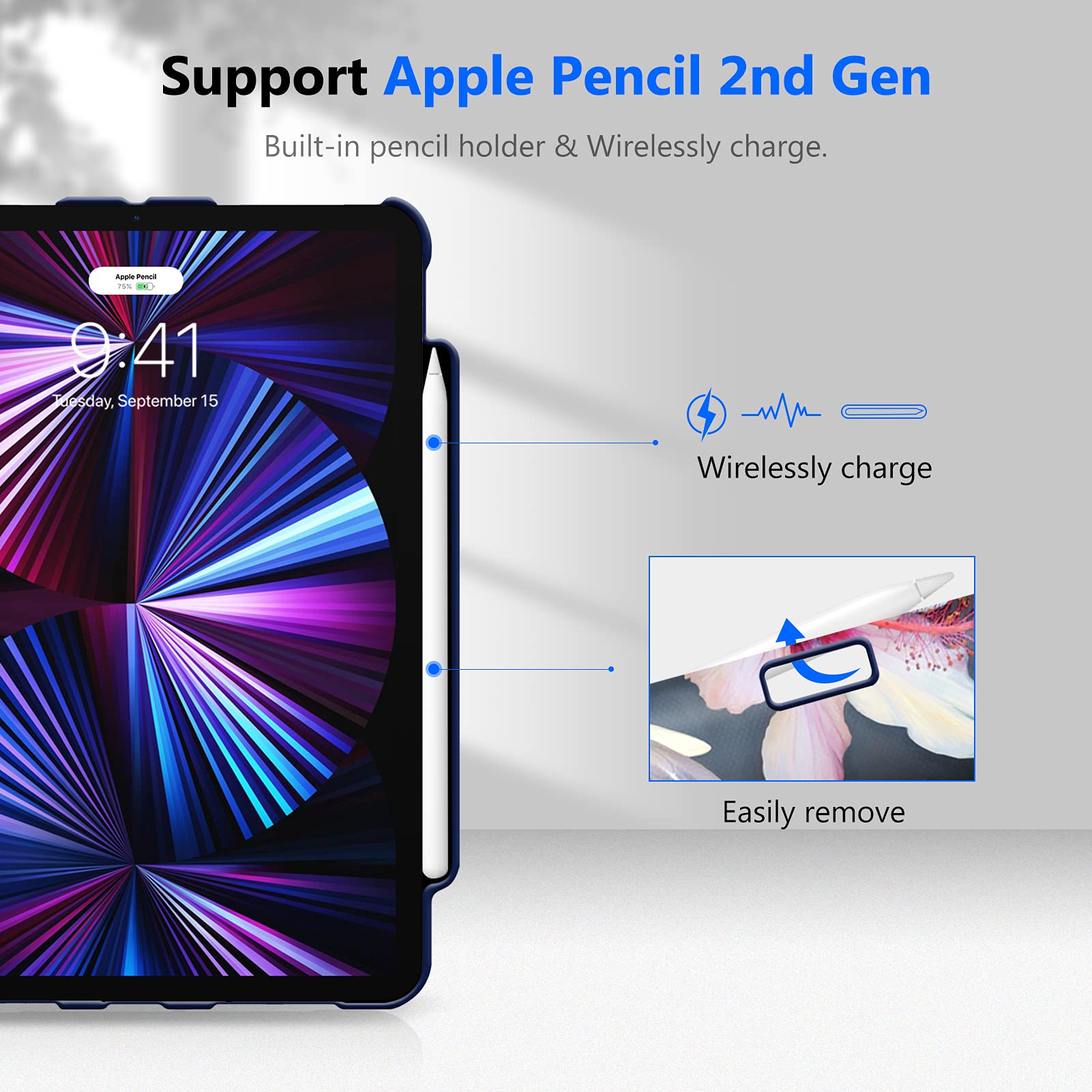 Foto 6 pulgar | Funda Giratoria Fintie Para Ipad Pro De 11 Pulgadas Con Soporte Para Lápices - Venta Internacional.