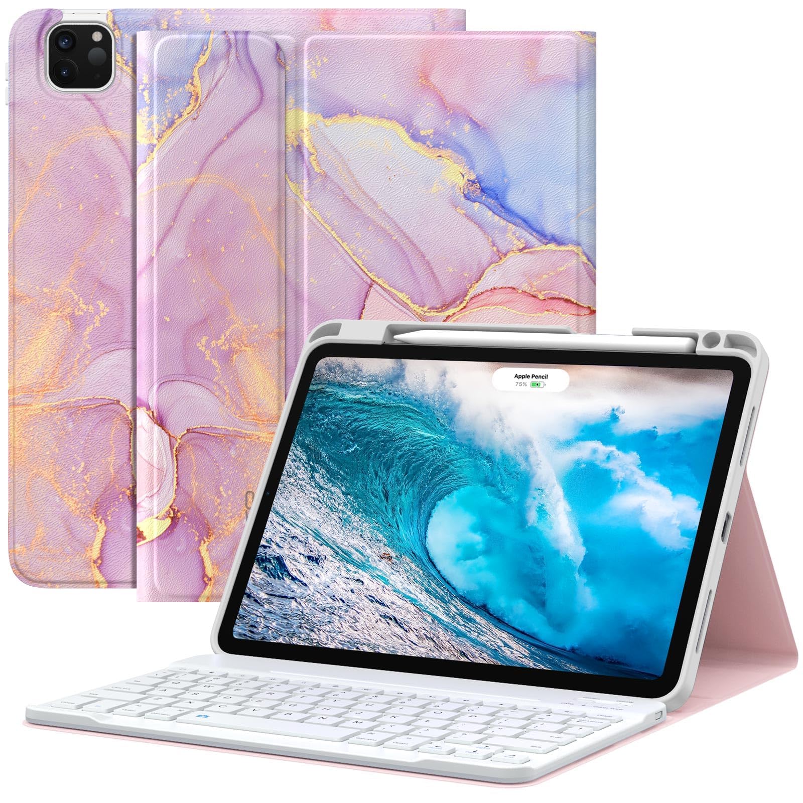 Funda Con Teclado Moko Para Ipad Air De 11 Pulgadas Con Soporte Para Lápices - Venta Internacional.