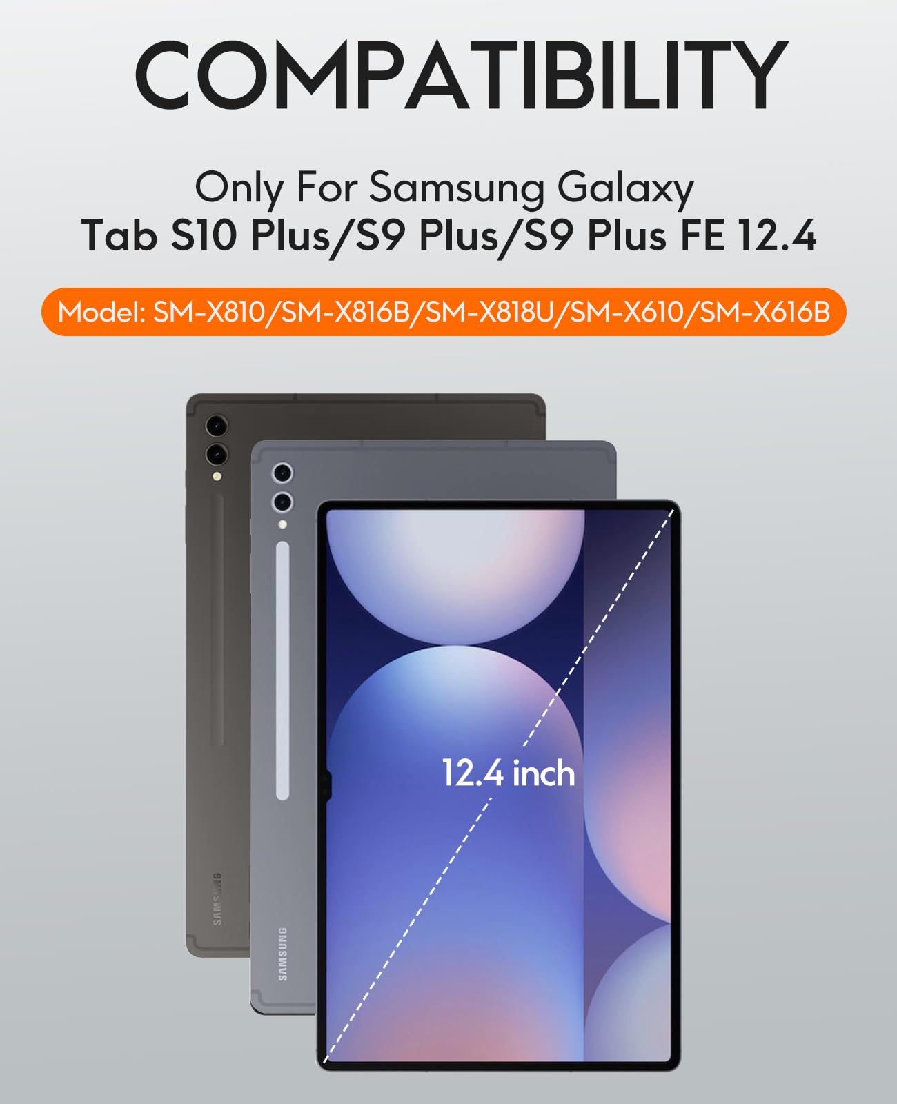 Foto 3 pulgar | Funda De Teclado Chesona Para Samsung Galaxy Tab S10+/s9+ 12.4 - Venta Internacional.