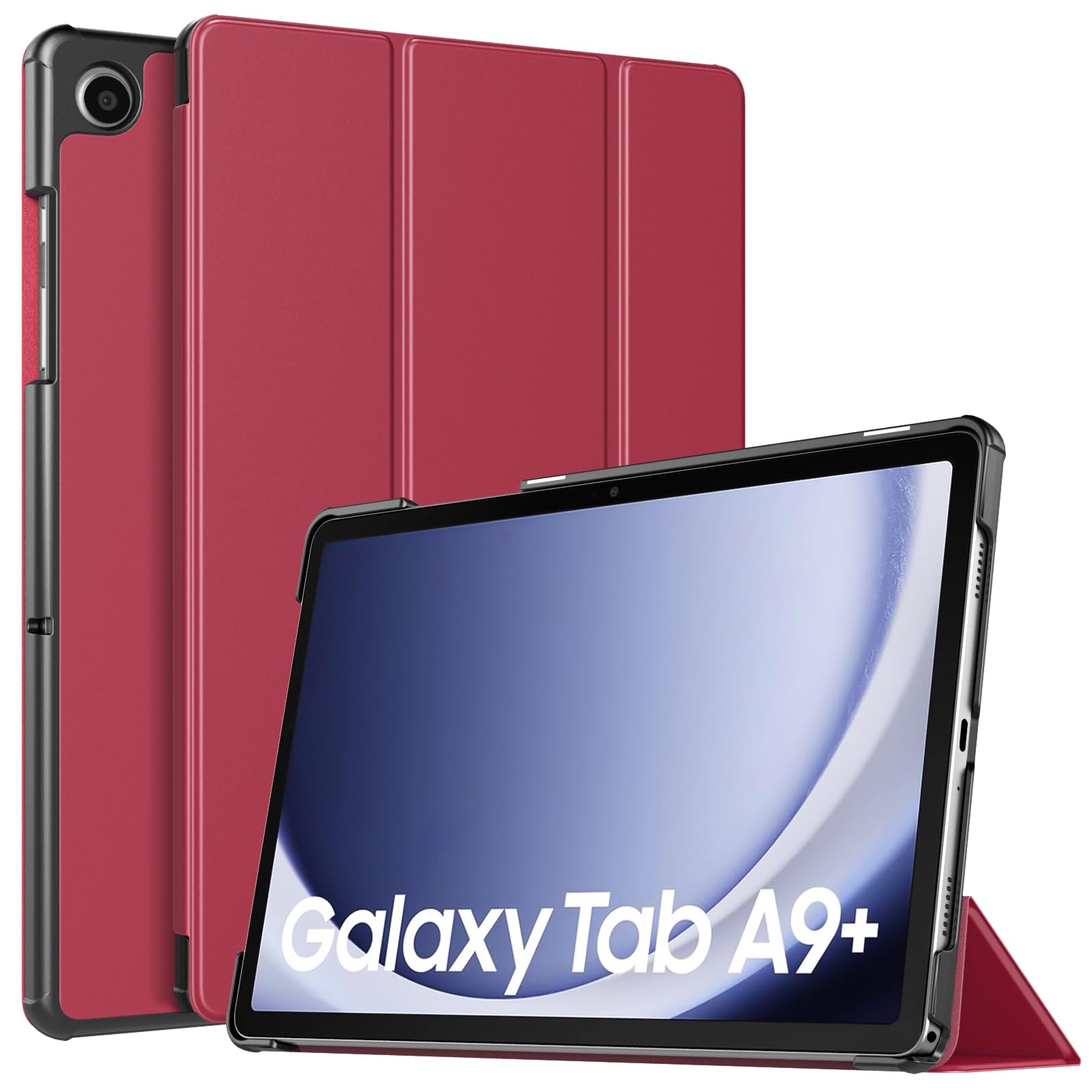 Funda Timovo Para Samsung Galaxy Tab A9+ 11'' 2023  Color Rojo Vino - Venta Internacional.