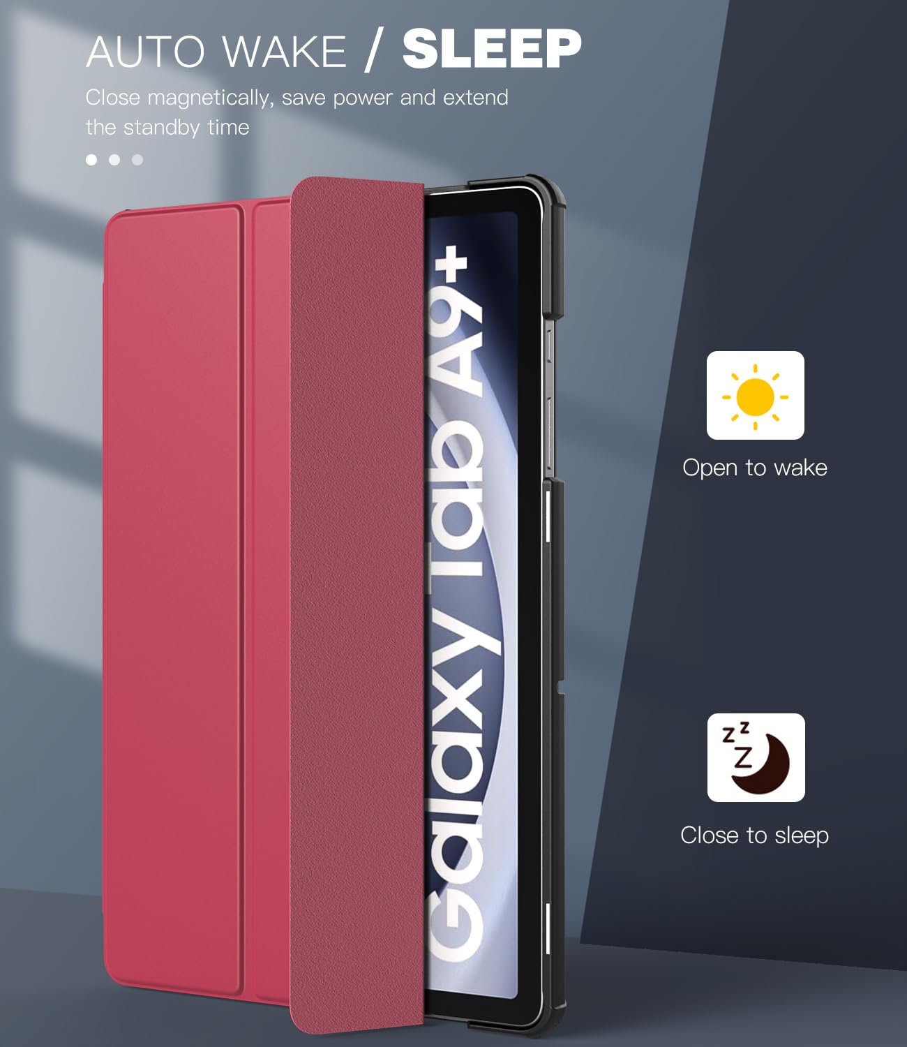 Foto 6 pulgar | Funda Timovo Para Samsung Galaxy Tab A9+ 11'' 2023  Color Rojo Vino - Venta Internacional.