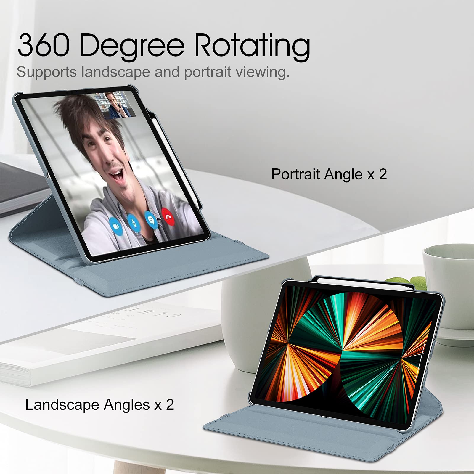 Foto 4 | Funda Giratoria Fintie Para Ipad Pro 12.9 6.ª Generación Con Soporte Para Lápices - Venta Internacional.