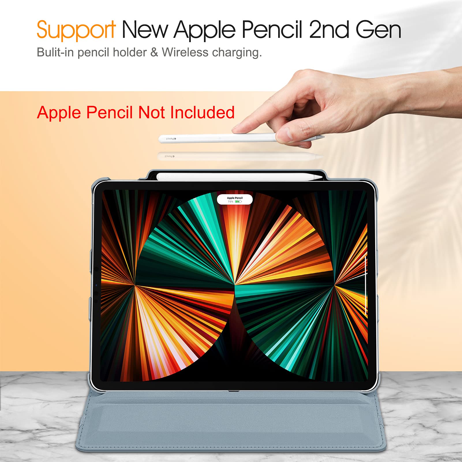 Foto 7 pulgar | Funda Giratoria Fintie Para Ipad Pro 12.9 6.ª Generación Con Soporte Para Lápices - Venta Internacional.