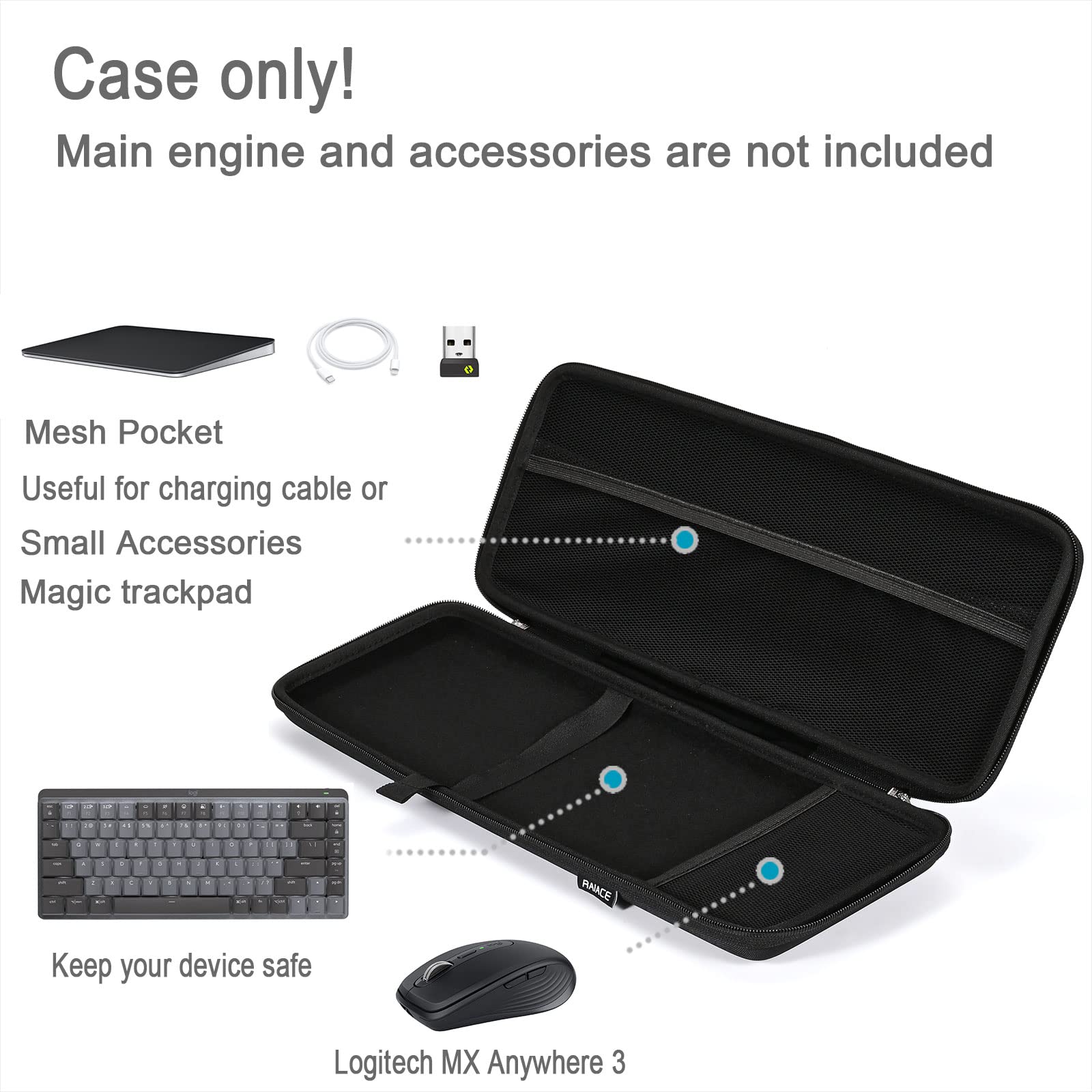 Foto 3 pulgar | Funda Rígida Para Miniteclado Logitech Mx Keys  Color Negro - Venta Internacional.