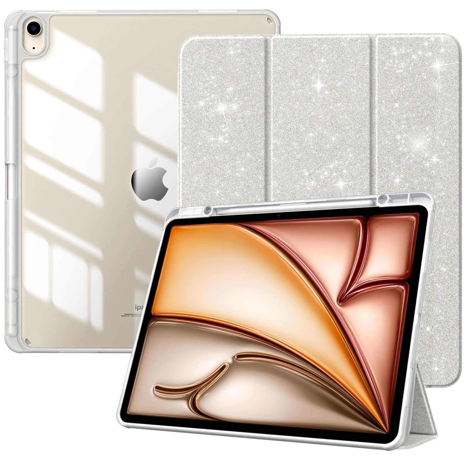 Funda Timovo Para Ipad Air De 13 Pulgadas Con Soporte Para Lápices  Color Blanco Brillante - Venta Internacional.