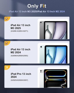 Foto 2 | Funda Timovo Para Ipad Air De 13 Pulgadas Con Soporte Para Lápices Color Blanco Brillante - Venta Internacional.